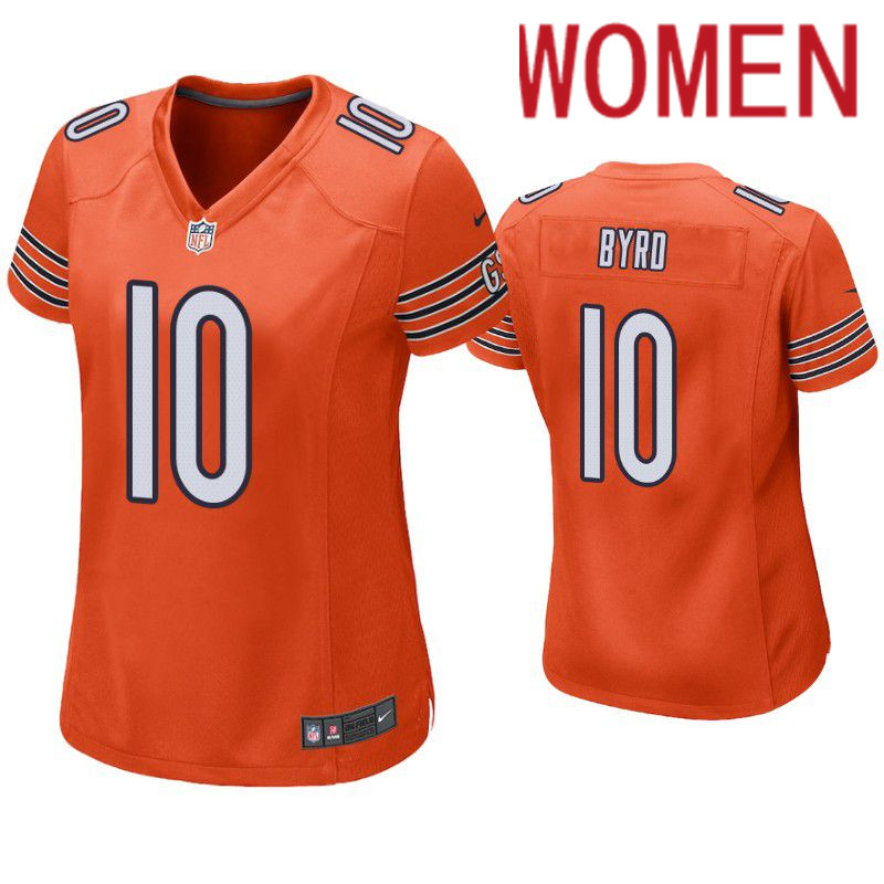 Women Chicago Bears #10 Damiere Byrd Nike Orange Game NFL Jersey